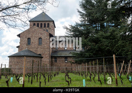 Basilika St.Johanne,Schloss Johannisberg, Johannisberg, westlich von Wiesbaden, Hessen, in den Rheingau Weinanbaugebiet Deutschlands Stockfoto