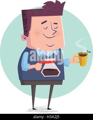 Geschäftsmann trinkt Kaffee in der Pause Stock Vektor