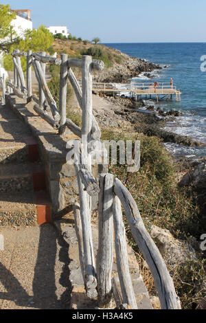 Steg vor der Küste von Stalis Stalida Kreta Griechenlands Stockfoto