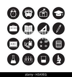 Schule und Bildung-Symbole Stock Vektor