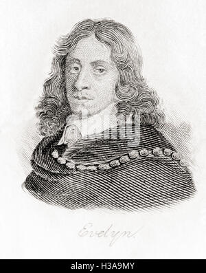 John Evelyn, 1620-1706.  Englischer Schriftsteller, Gärtner und Diarist. Stockfoto