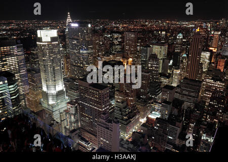 Luftaufnahme von Midtown Manhattan von der "Top of the World" Aussichtsplattform, Manhattan, New York. Stockfoto