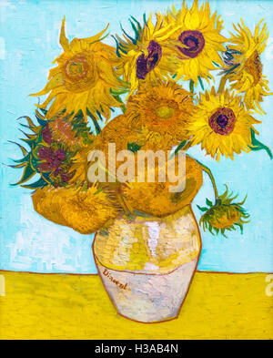 Sonnenblumen von Vincent Van Gogh (1853-1890), Öl auf Leinwand, 1888 Stockfoto