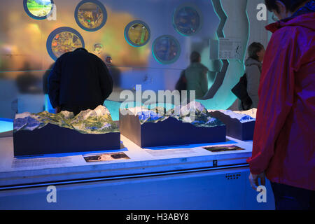 Haus der Berge-Ausstellung. Nationalpark Berchtesgaden. Oberbayern. Deutschland. Stockfoto