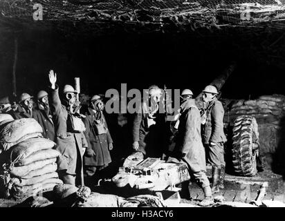 Britische Artillerie in Frankreich, 1939 Stockfoto