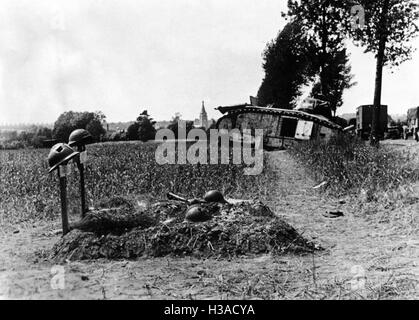 Grab von einer französischen Panzerbesatzung, 1940 Stockfoto