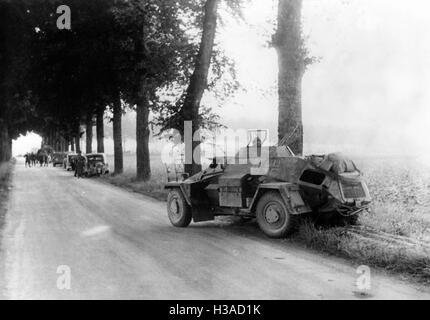 Deutschen Konvoi in Frankreich, 1940 Stockfoto
