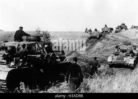 Deutsche gepanzerte Einheit an der Ostfront, 1941 Stockfoto