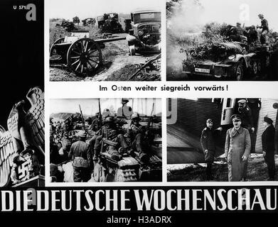 Deutsche Wochenschau auf den Russlandfeldzug 1941 Stockfoto