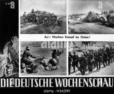 Deutsche Wochenschau auf den Russlandfeldzug 1941 Stockfoto