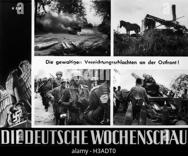 Deutsche Wochenschau auf den Russlandfeldzug 1941 Stockfoto