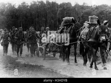 Deutsche Berg-Infanterie-Bataillon in der Ostfront, 1941 auf dem Vormarsch Stockfoto