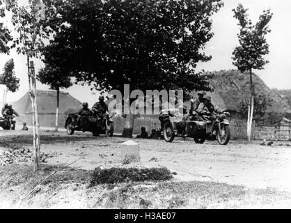 Deutsche Motorrad-Truppen an der Ostfront, 1941 Stockfoto