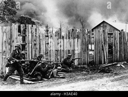 Deutsche Infanterie zu Jahresbeginn den Russlandfeldzug 1941 Stockfoto