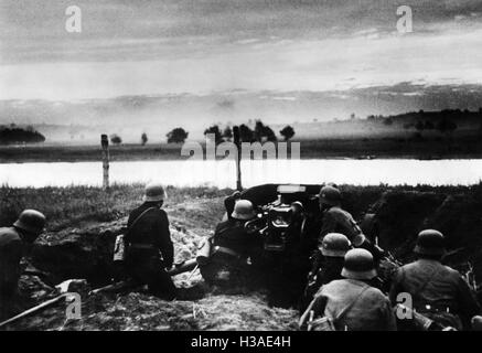 Deutsche anti-Tank-Position zu Beginn des Russlandfeldzug 1941 Stockfoto