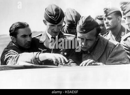 Luftwaffe Soldaten vor einem Einsatz an der Ostfront, 1941 Stockfoto