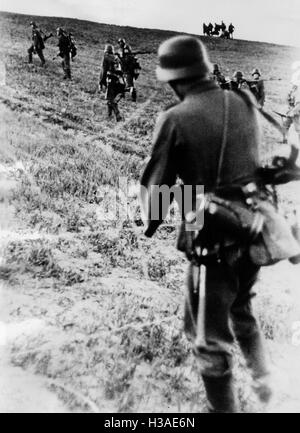 Deutsche Infanterie zu Jahresbeginn den Russlandfeldzug 1941 Stockfoto