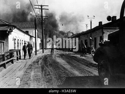 Deutsche Motorrad-Truppen an der Ostfront, 1941 Stockfoto