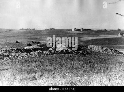 Deutsche Infanterie in eroberten Gräben an der Ostfront, 1941 Stockfoto