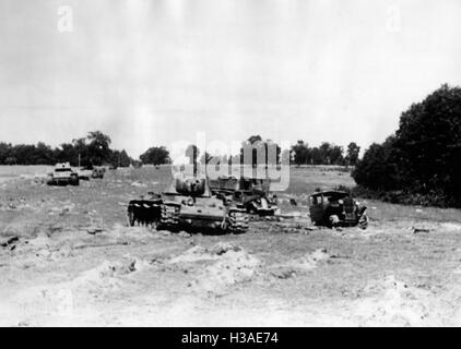 Abgestürzten Rote Armee Panzer, 1941 Stockfoto