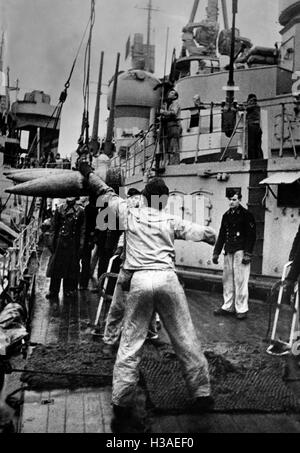 Kriegsmarine in Aktion während der Kämpfe in Ostpreußen, 1945 Stockfoto