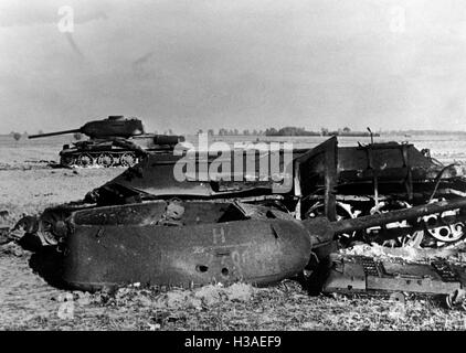 Abgeschossenen sowjetischen t-34 in Ostpreußen, 1944 Stockfoto