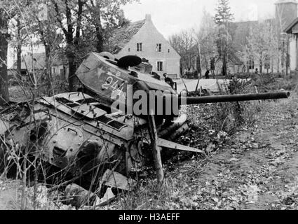 Abgeschossenen russischen t-34 in Ostpreußen, 1944 Stockfoto