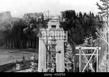 Gemälde von Ernst Vollbehr: Mangfall Brücke, 1935 Stockfoto