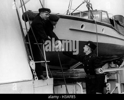 Deutsche Marine im Hafen von Memel, 1939 Stockfoto