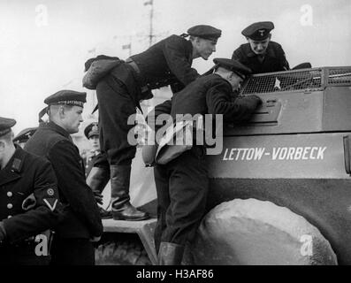 Deutsche Truppen marschieren in Memel, 1939 Stockfoto