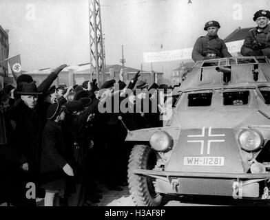 Deutsche Truppen marschieren in Memel, 1939 Stockfoto