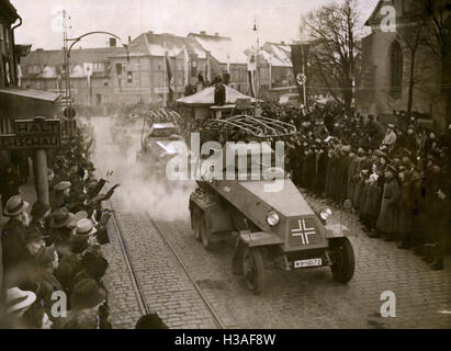 Deutsche Truppen marschieren in Memel, 1939 Stockfoto