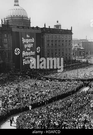 Maikundgebung in den Lustgarten in Berlin, 1934 Stockfoto