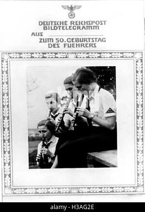 Phototelegram für Hitlers Geburtstag, 1939 Stockfoto