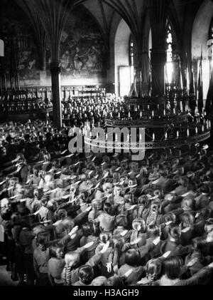 Induktion Zeremonie zu HJ und BDM in Marienburg, 1937 Stockfoto