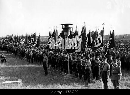 DAF-Abteilung bei einem Gautag der NSDAP in Berlin, 1935 Stockfoto