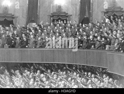 Mitglieder des Reichstages in der Berliner Kroll-Oper, 1942 Stockfoto