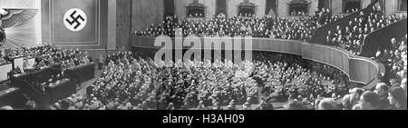 Hitlers Rede vor dem Reichstag in der Krolloper in Berlin, 1939 Stockfoto