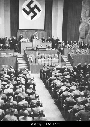 Hermann Goering bei der Eröffnung des Reichstags in der Krolloper in Berlin, 1933 Stockfoto