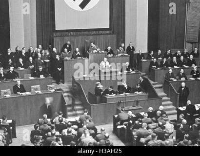 Sitzung des Reichstags in der Krolloper in Berlin, 1933 Stockfoto