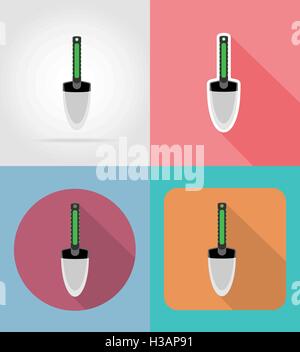 im Garten kleine Schaufel flach Symbole Vektor-Illustration auf Hintergrund isoliert Stock Vektor