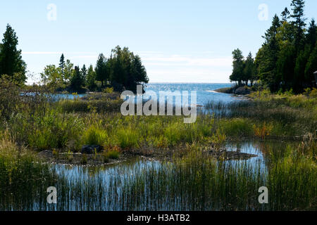 Ein Blick auf Huron-See, in der Nähe von South Baymouth. Stockfoto