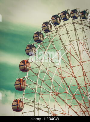 Vintage Riesenrad Closeup im Sommer, Vintage Effekt Stockfoto