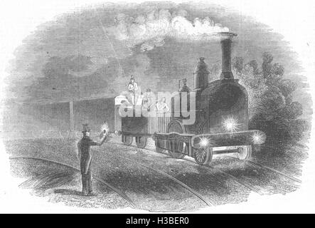 TRANSPORT-Express-Zug mit dem Mail signalisiert 1844. Der illustrierte London News Stockfoto