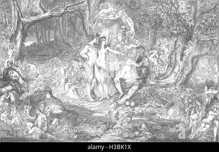 SHAKESPEARE der Vereinbarkeit von Oberon und Titania 1847. Der illustrierte London News Stockfoto