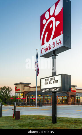 Chick-Fil-A Restaurant in Muskogee, Oklahoma. Chick-Fil-A ist Amerikas höchste Bewertung schnell-Serve Restaurant. Stockfoto