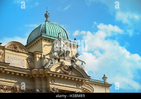 Dach des Juliusza Slowacki Theater in der Altstadt Viertel von Krakau in Polen. Stockfoto