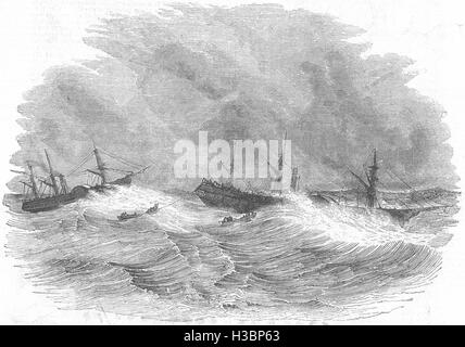 Schiffe Wrack der Isis 1842. Der illustrierte London News Stockfoto