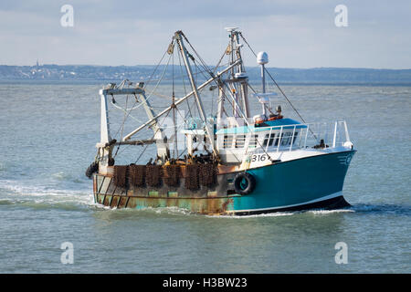 Ein Fischereifahrzeug Jakobsmuschel, Betty-G II (E316) in Portsmouth Harbour Stockfoto