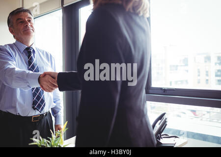 Geschäftsfrau und Geschäftsfrau, die Hände schütteln Stockfoto